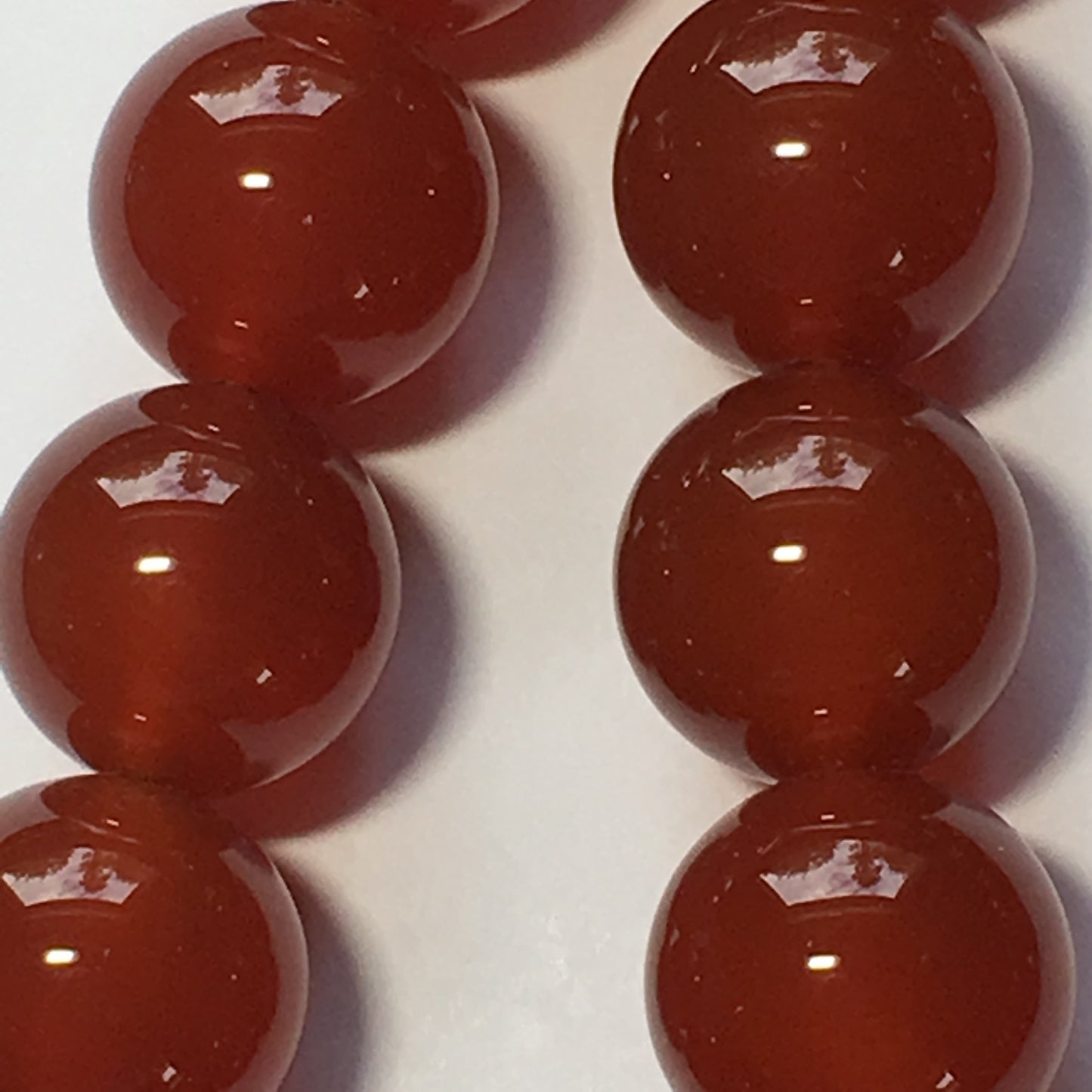 Carnelian Sard Semi-Precious Stone Round Beads, 14 mm - 27 Beads