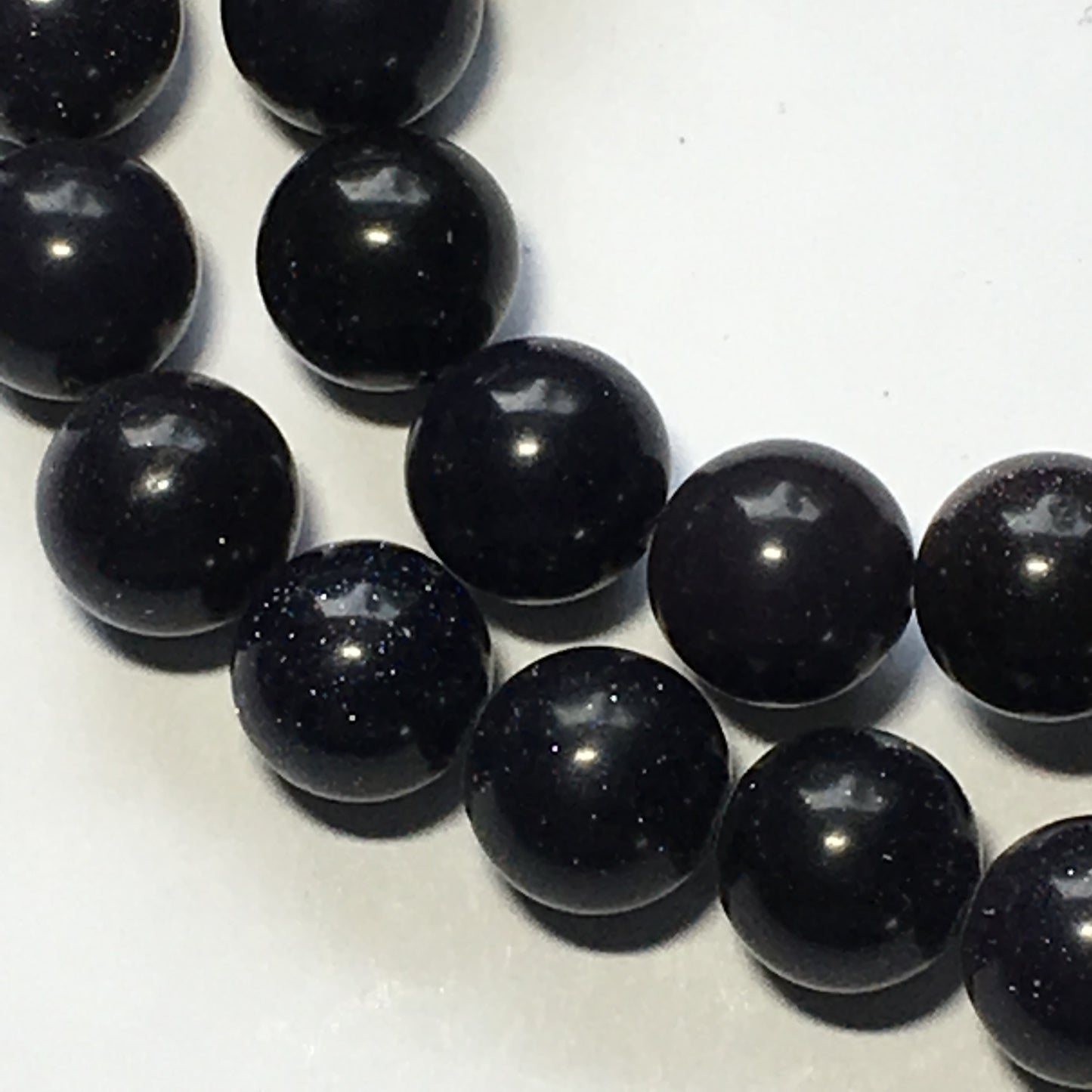 Perles rondes en pierre semi-précieuse Blue Goldstone, 10 mm - 39 perles