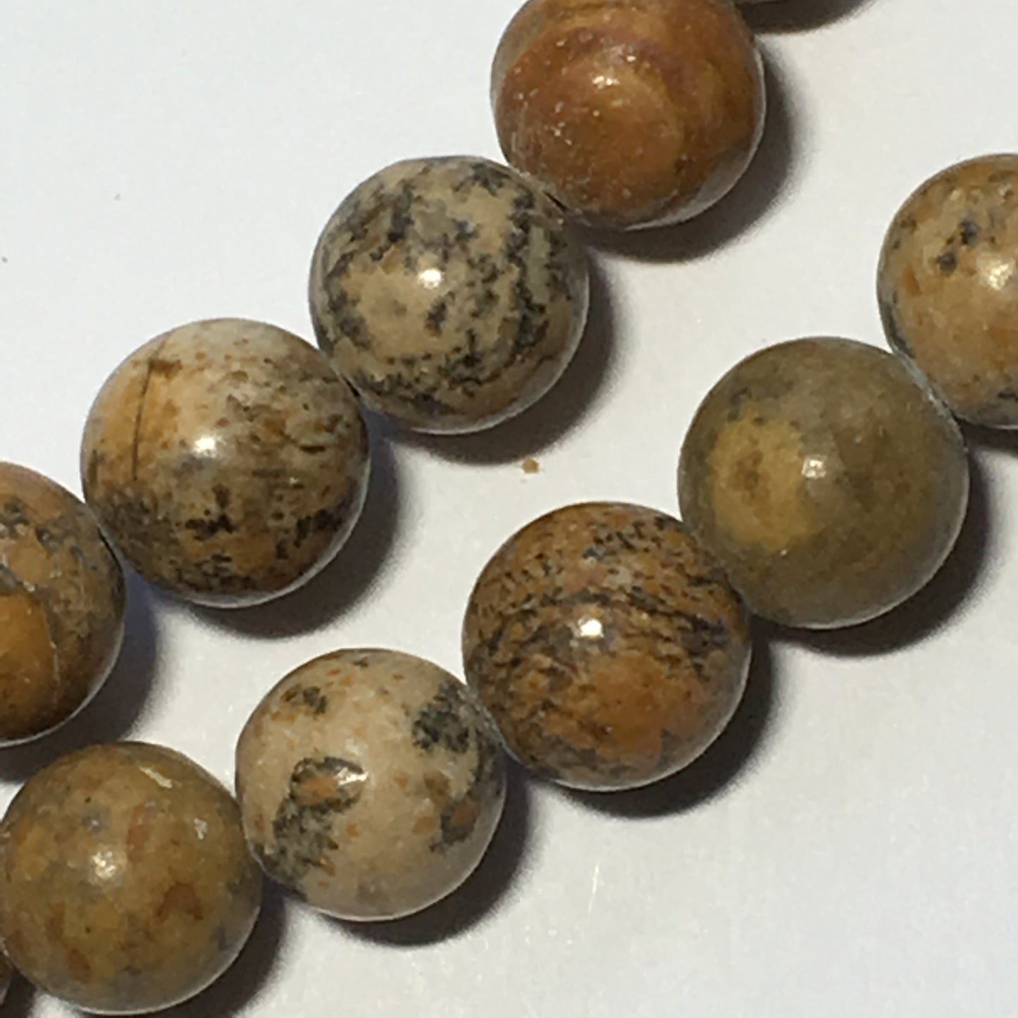 Map Stone Round Semi-Precious Stone Beads, 8 mm - 49 Beads