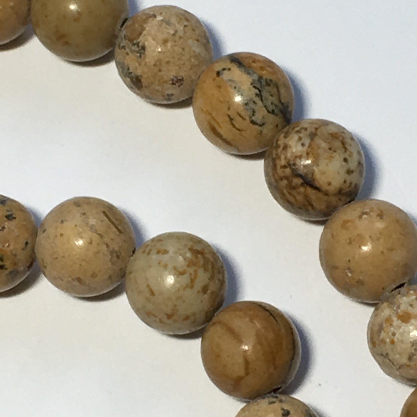Map Stone Round Semi-Precious Stone Beads, 8 mm - 49 Beads
