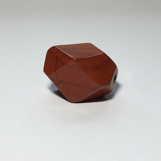 Red Jasper Semi-Precious Stone Polyhedron  Focal Bead/Pendant 30 x 10 mm
