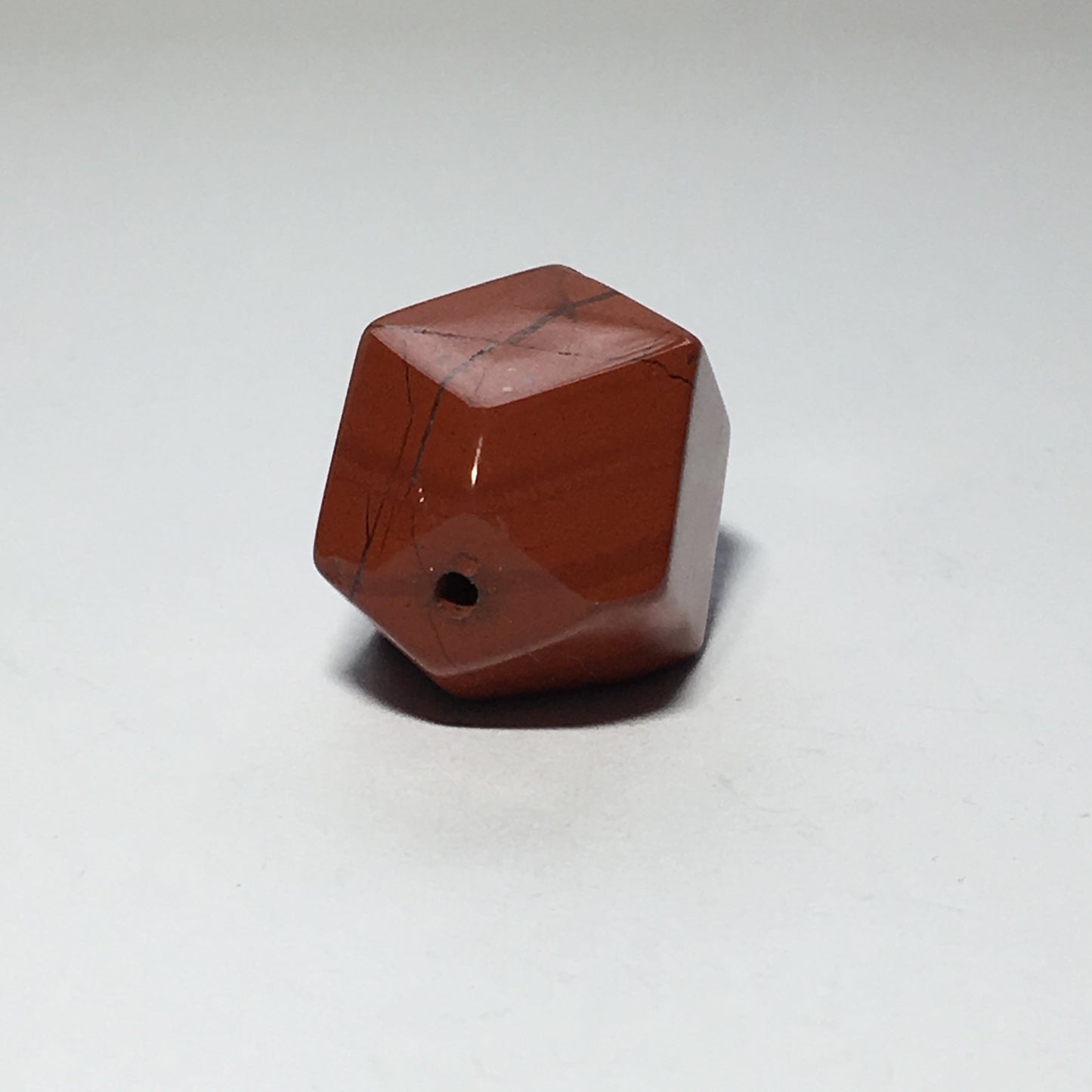 Red Jasper Semi-Precious Stone Polyhedron  Focal Bead/Pendant 30 x 10 mm