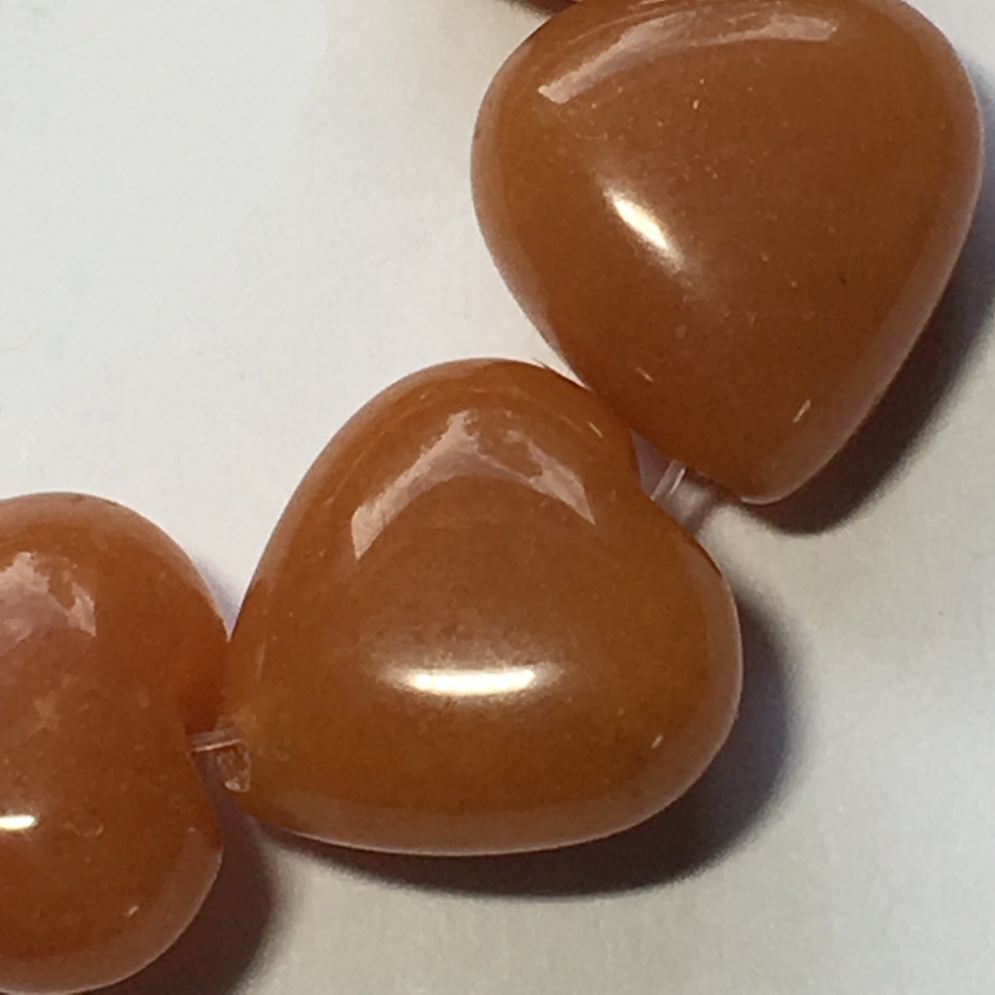 Orange Aventurine Semi-Precious Stone Hearts, 14 x 14 mm - 21 Beads