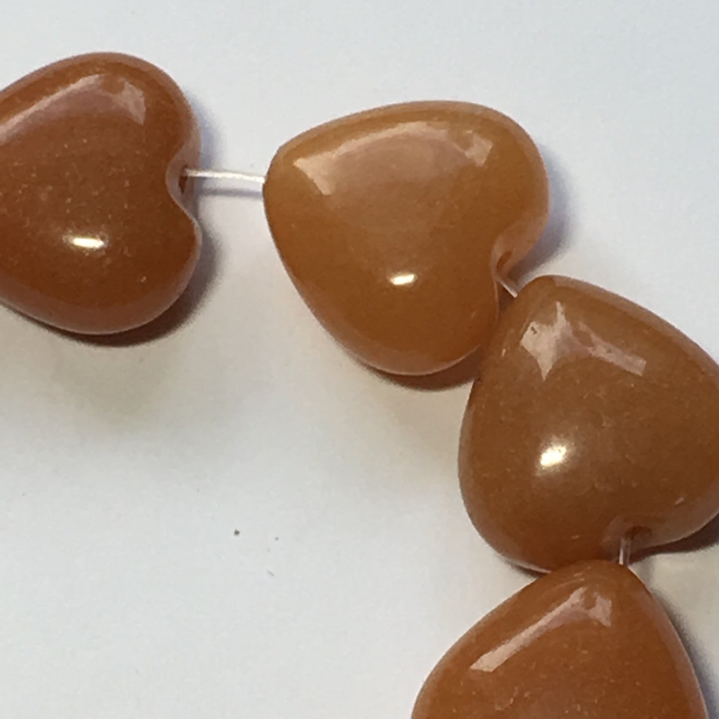 Orange Aventurine Semi-Precious Stone Hearts, 14 x 14 mm - 21 Beads