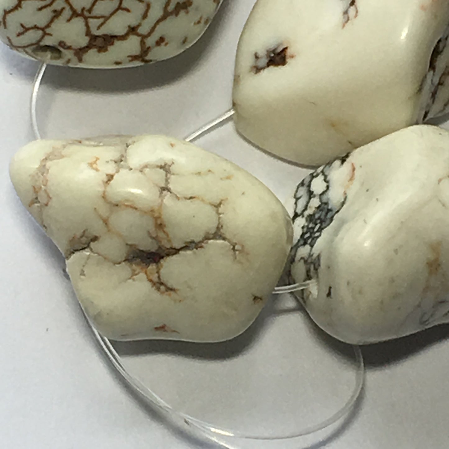 Ivory Howlite Large Nugget Beads 6 Beads 15-25 mm