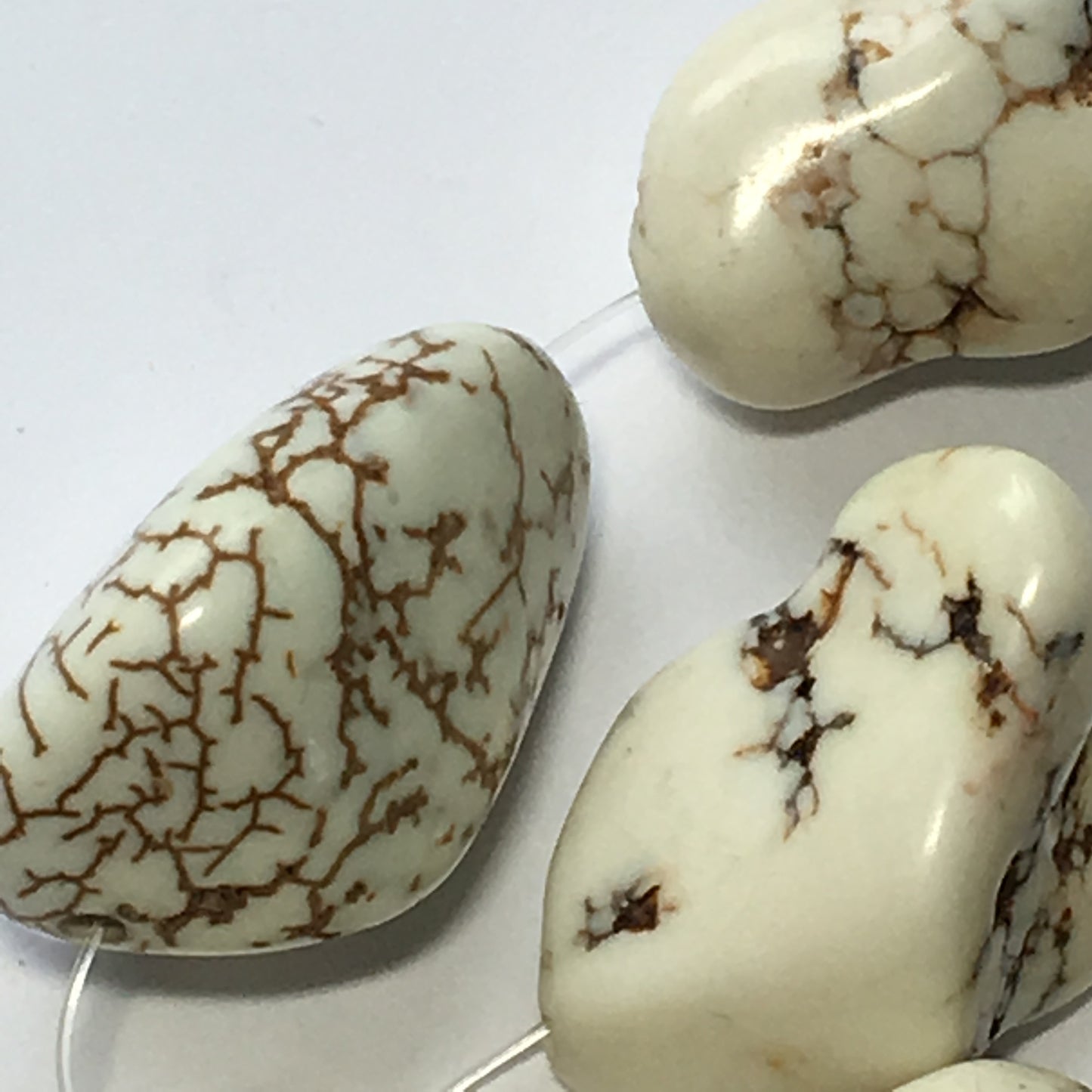 Ivory Howlite Large Nugget Beads 6 Beads 15-25 mm