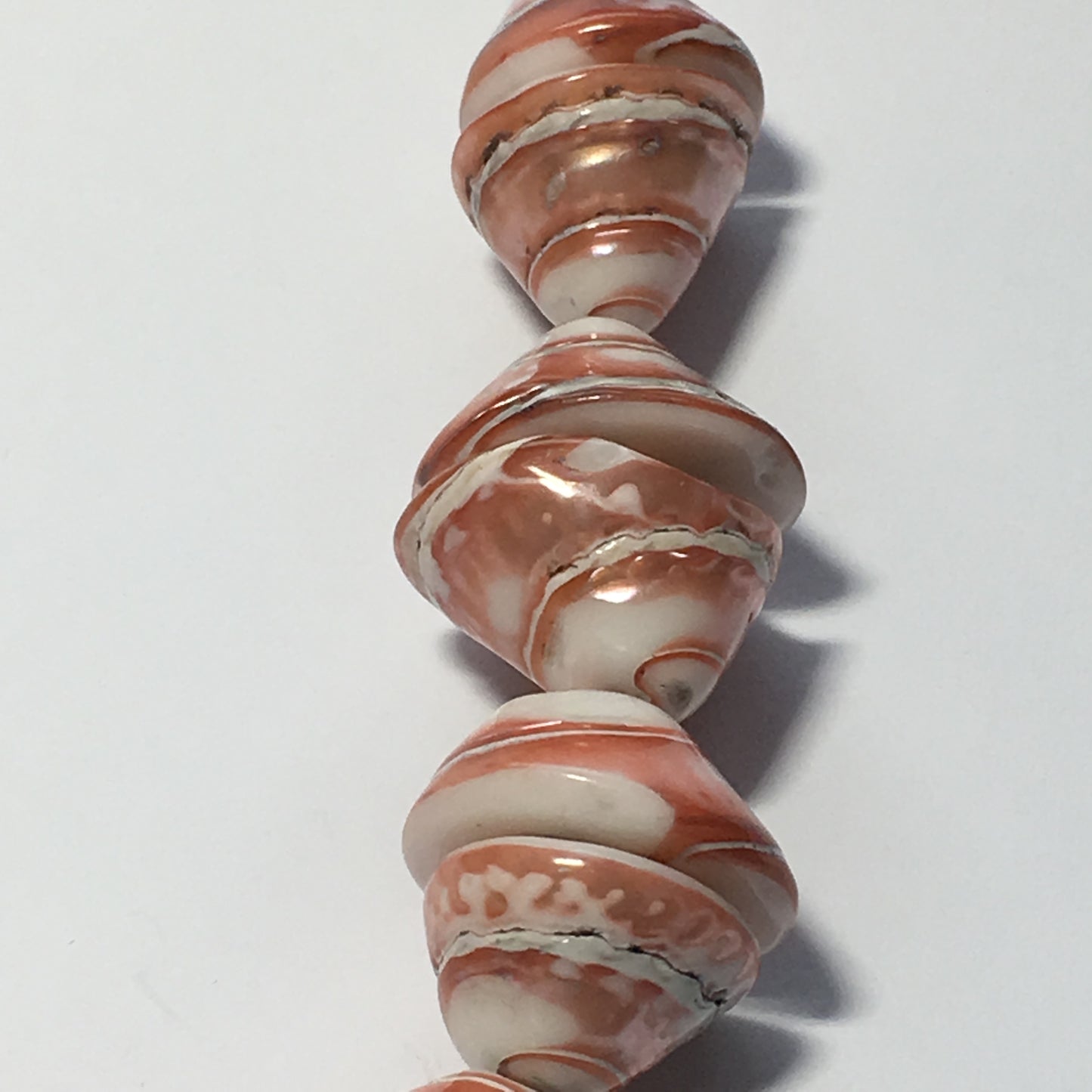 Coquille de cône rose 14 mm - brin de 6 pouces, 20 perles