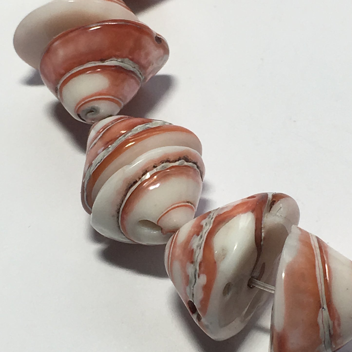 Pink Cone Shell 14 mm - 6-Inch Strand, 20 Beads