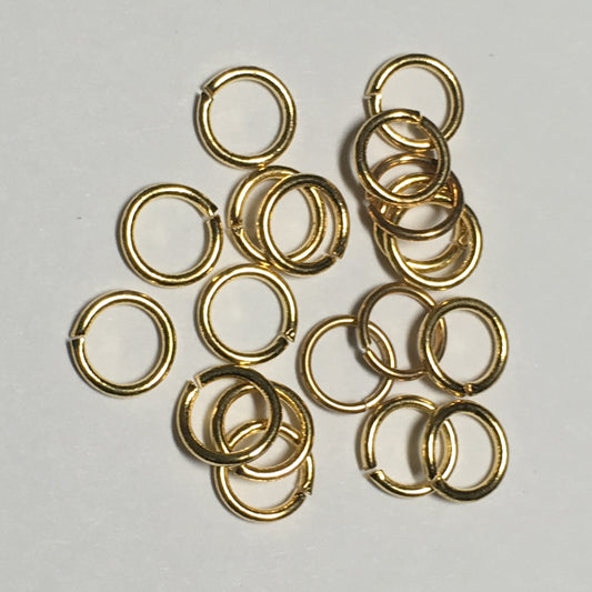 7 mm 19-Gauge Bright Gold Iron Unsoldered Plated .92 mm Split Jump Rings - 20 Rings