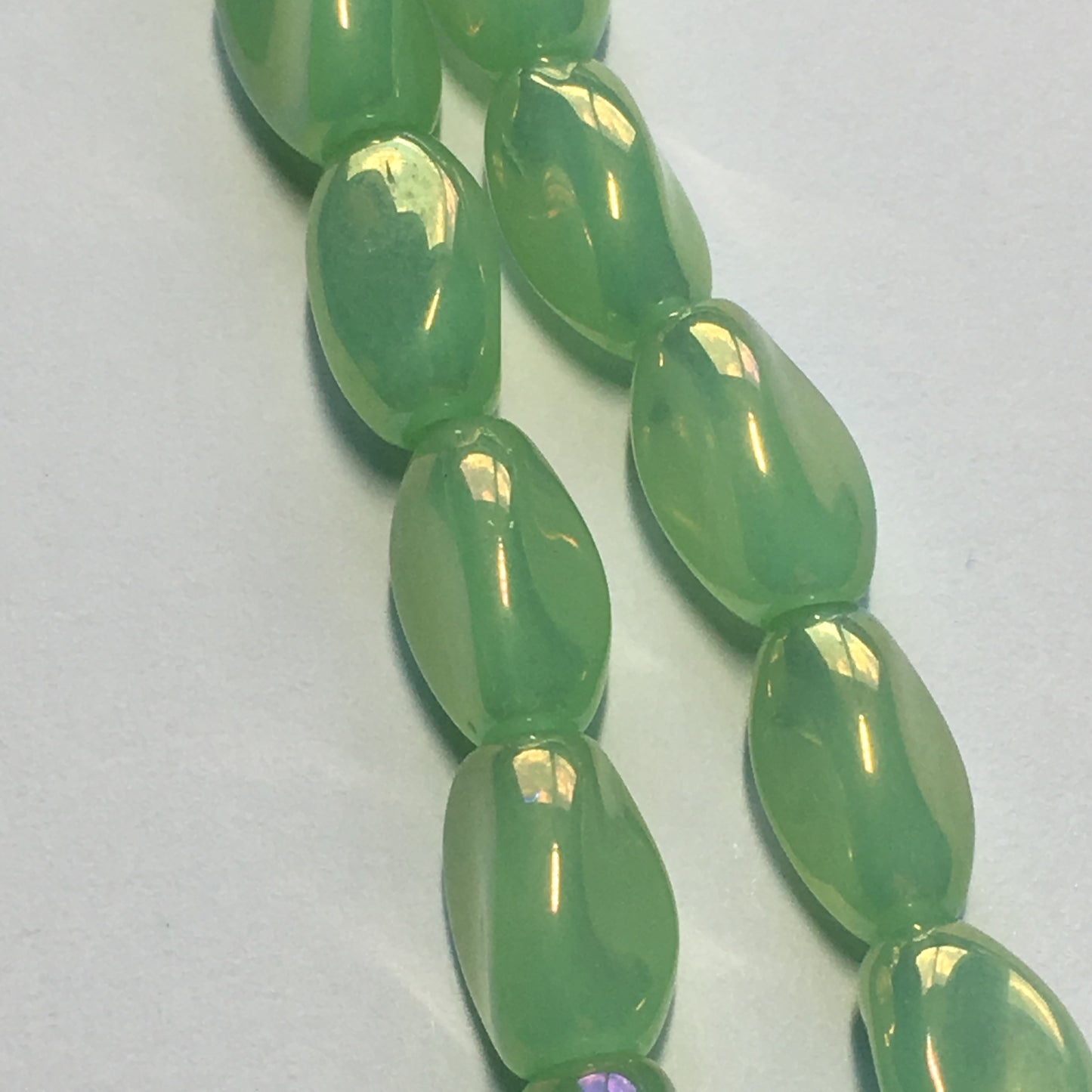 Bead Gallery Rainbow Olivene Glass Twist Beads, 6 x 10 mm - 32 Beads