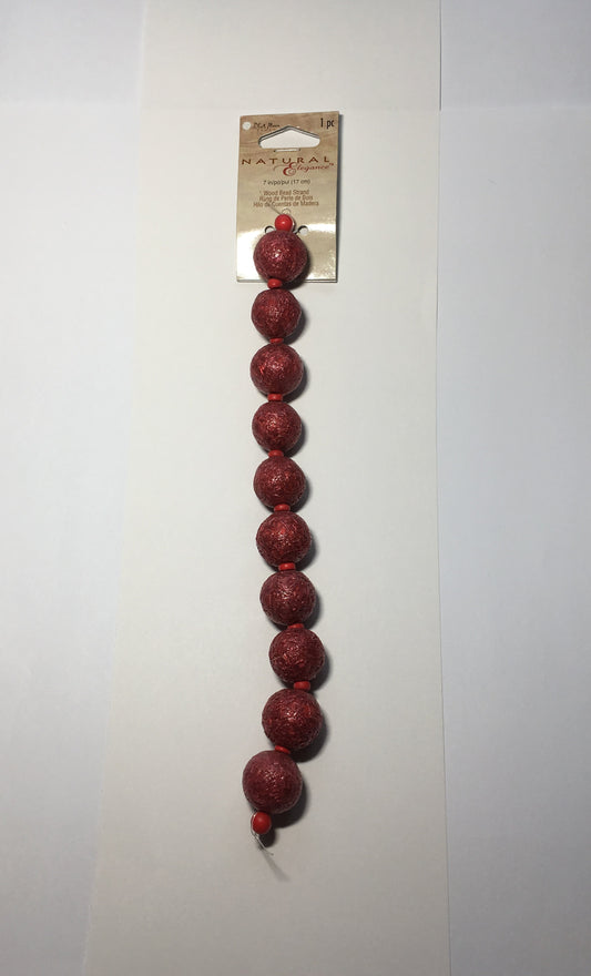 Blue Moon Natural Elegance Red or Blue Wood Particle Round Beads,18 mm - 10 Beads