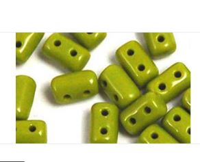Matubo Rulla 3 x 5 mm RUL-35-53420  Opaque Olive Green 2-Hole Beads, 5 gm