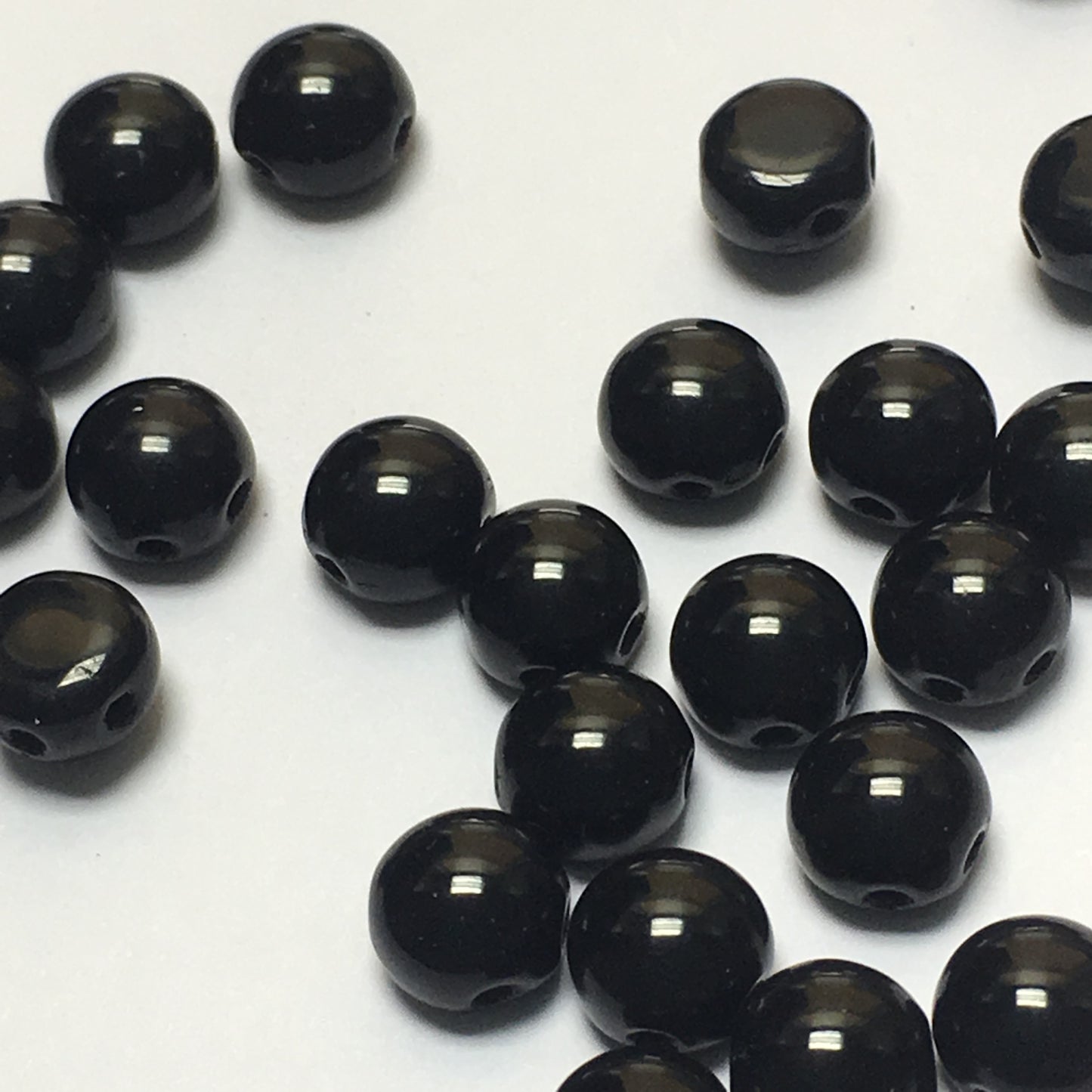Czech Candy 6 mm 23980  Black / Jet Beads - 20 Beads