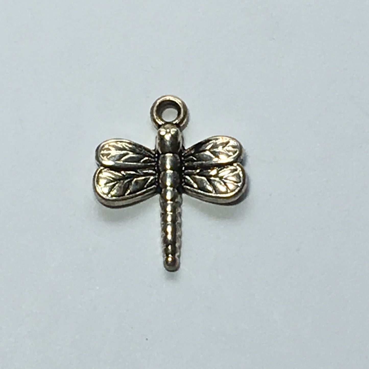 Antique Silver Dragonfly Charm, 18 x 15 mm