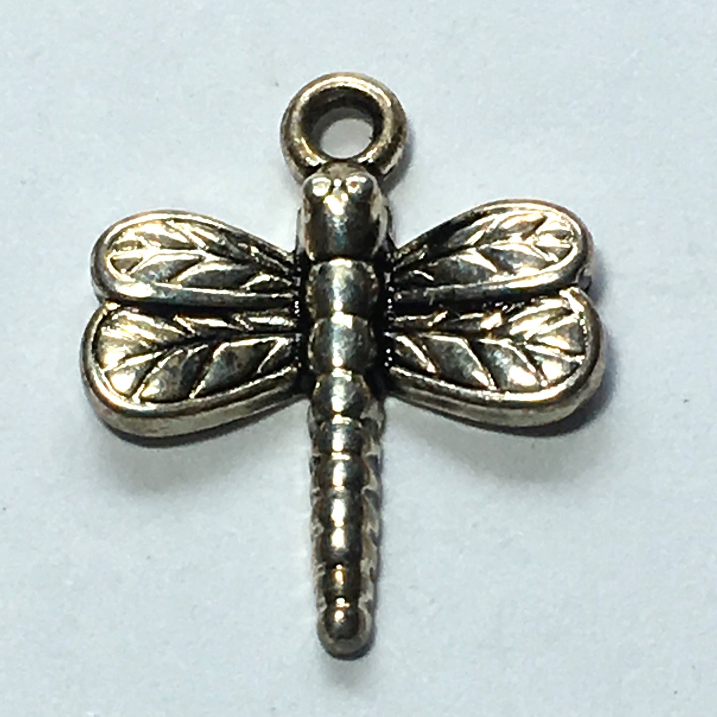 Antique Silver Dragonfly Charm, 18 x 15 mm