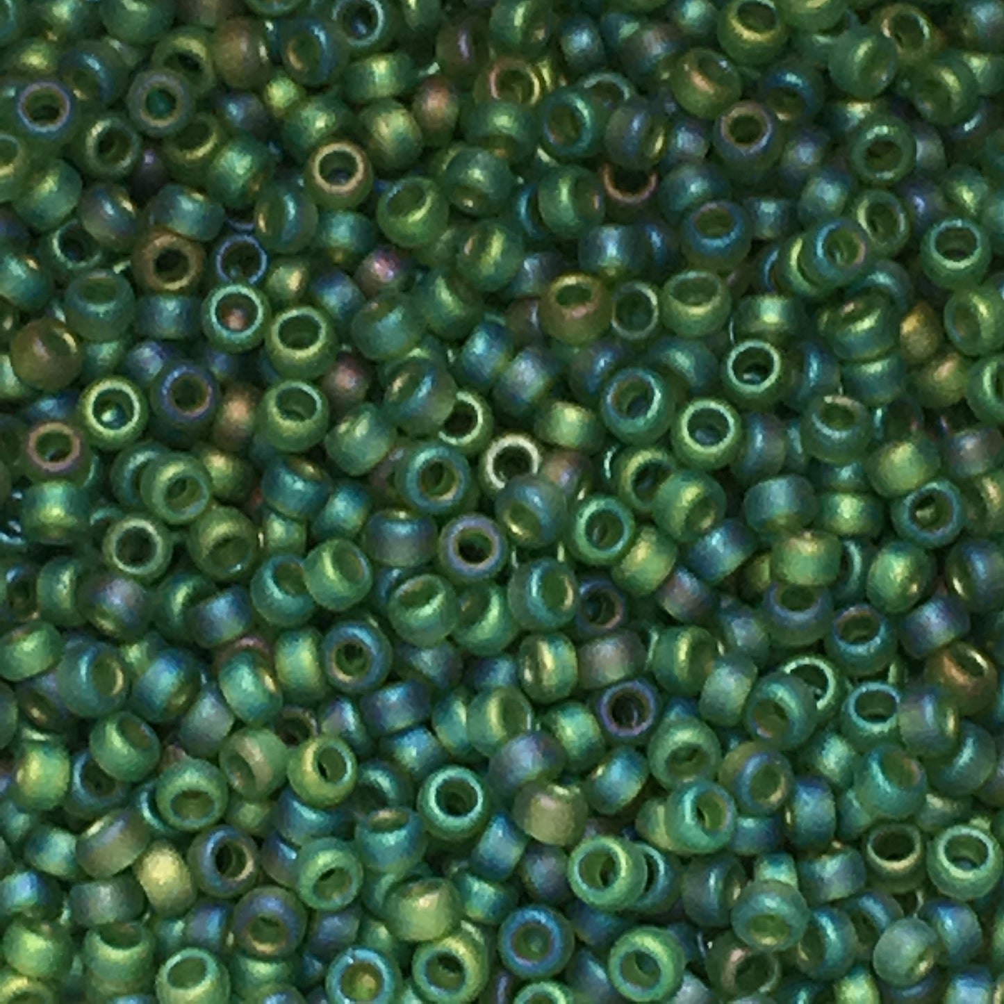 Miyuki 15-158FR  15/0 Matte Transparent Olive AB Seed Beads - 5 gm
