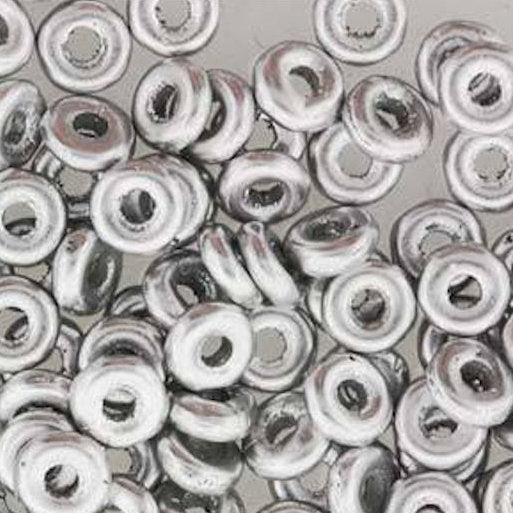 Czech O Bead 3.8 x 1 mm 01700 Aluminum Silver Beads (Circle, Zero, Donut) - 5 gm