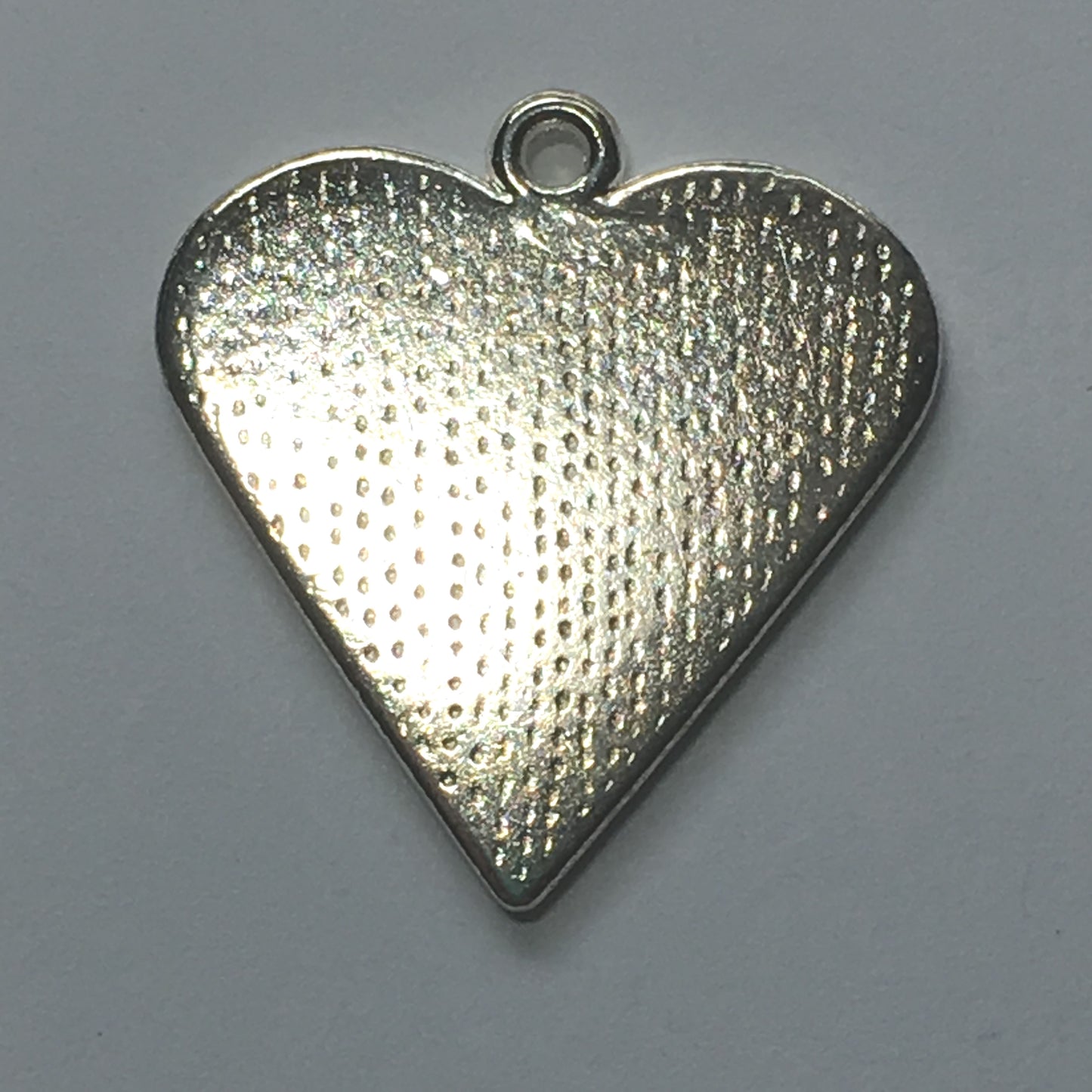 Bright Silver Plated Heart Charm/Pendant with Black Enamel Inlay Vine Design, 25 x 25 mm