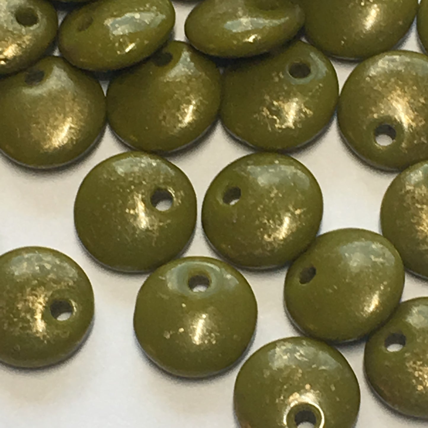 Olivine Gold Luster Glass Round Go Go Beads , 6 mm, 28 Beads