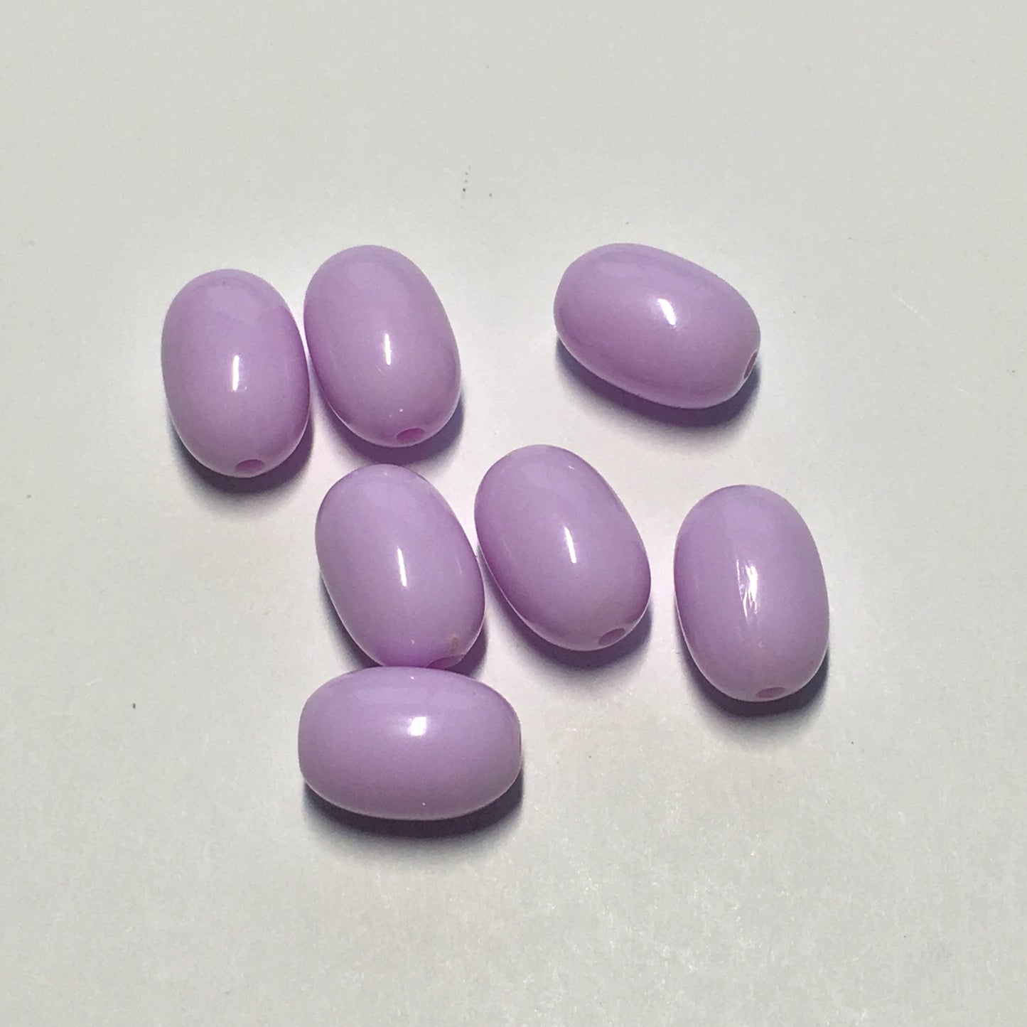 Light Lavender Acrylic Barrel Beads, 12 x 8 mm - 7 Beads