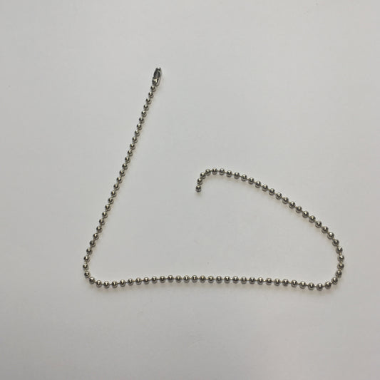 Chaîne à billes en argent, 2 mm, 9 pouces, 1 connecteur
