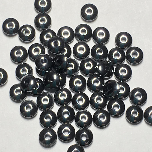 Perles de soucoupe en hématite 2 x 4 mm, 50 perles