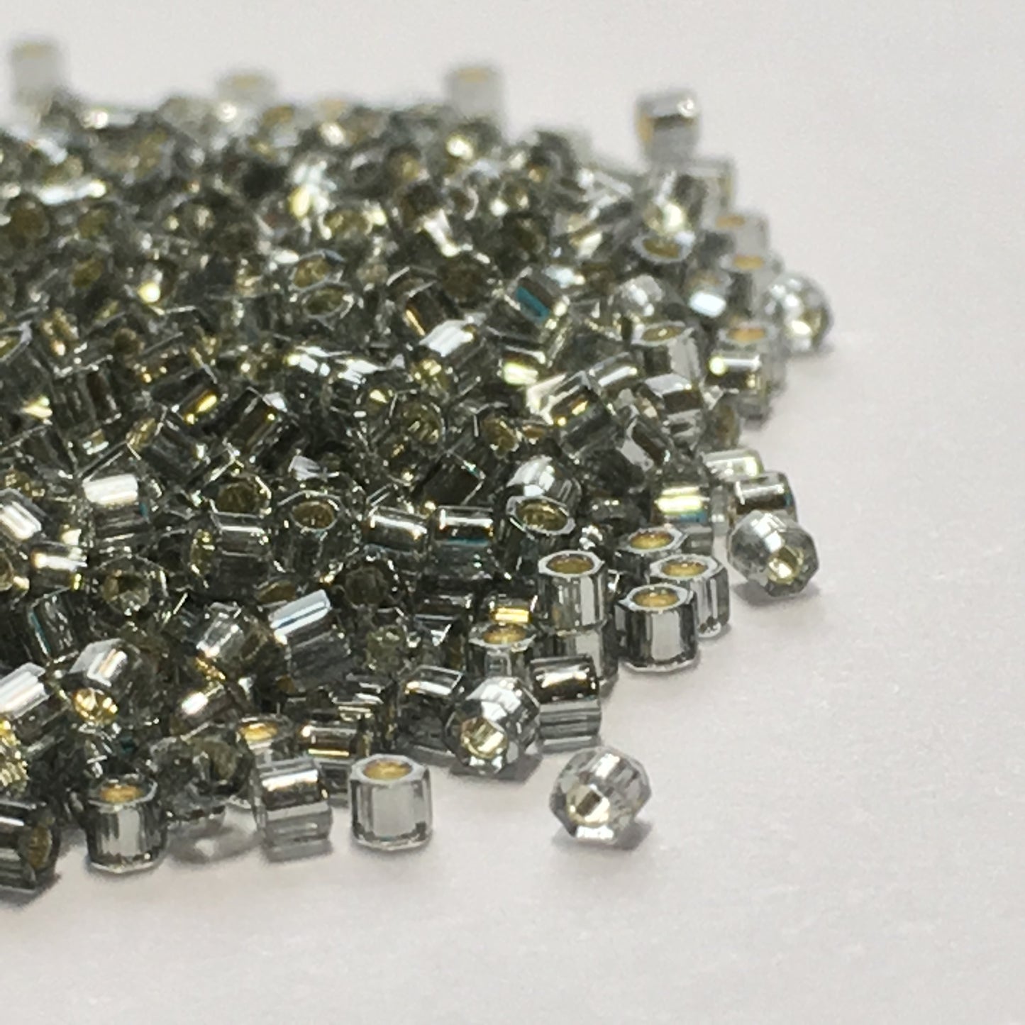 TOHO TB-29 Aiko Hex Silver Lined Light Black Diamond Seed Beads, 5 gm