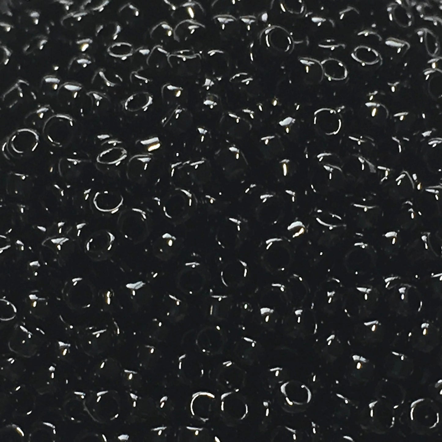 TOHO TR-15-49 Opaque Jet Black Seed Beads, 5 gm
