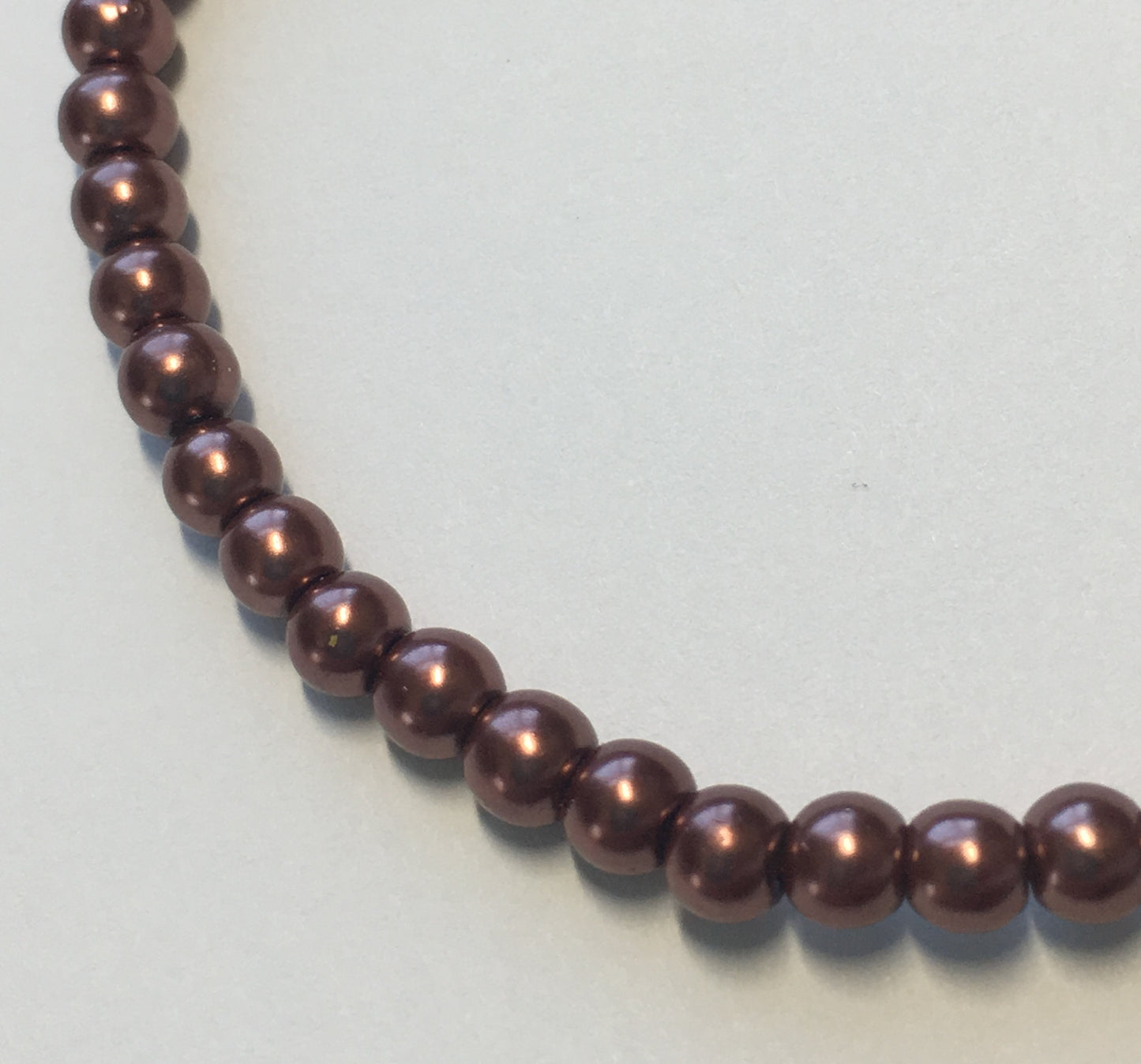 Darice Brown Strung Round Glass Pearls, 4 mm / 12" Strand - 88 Beads