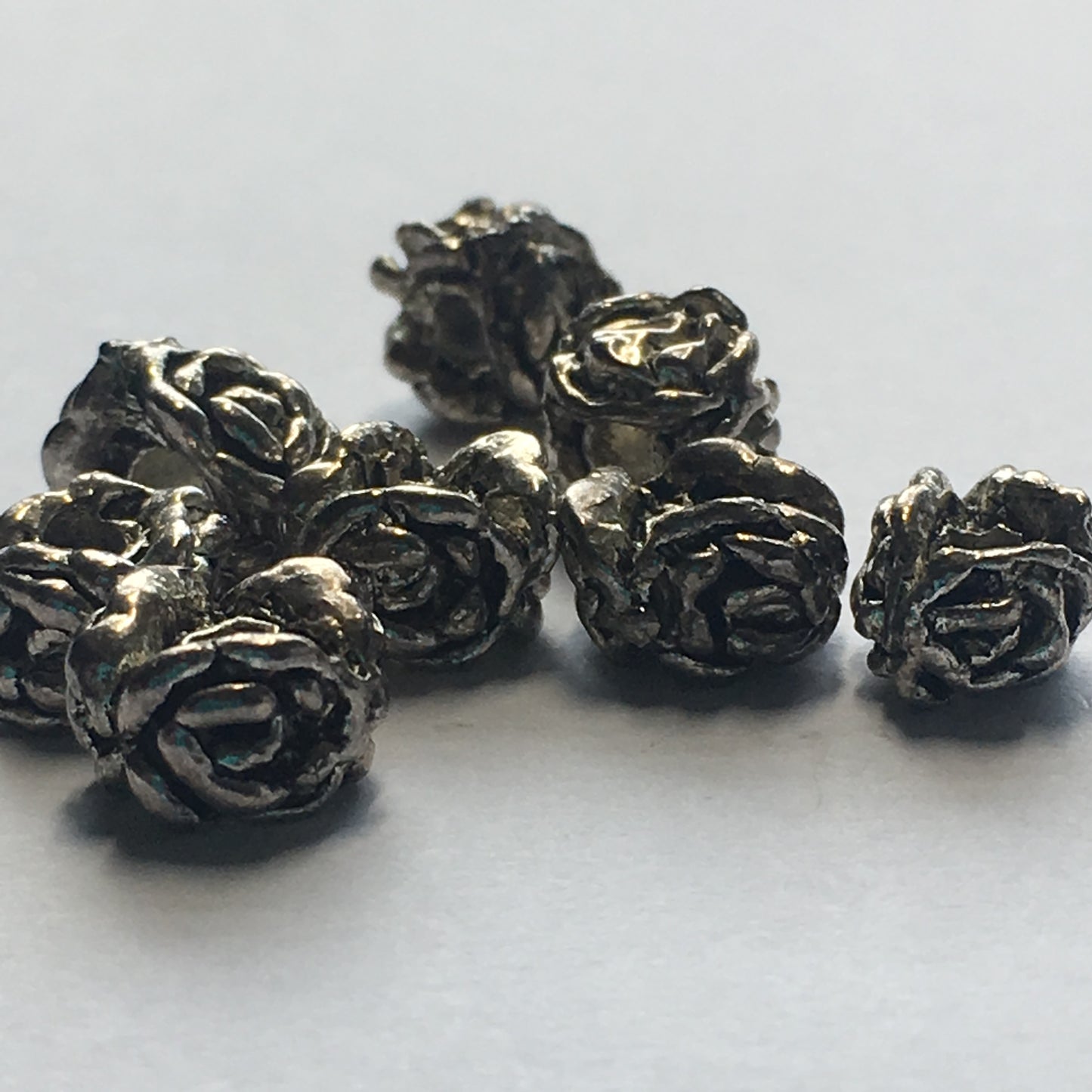 Antique Silver Bali Style Spacer Beads, 8 x 5 mm - 8 Beads