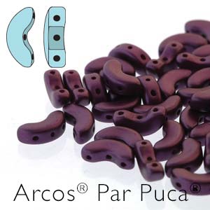 Arcos Par Puca 5 x 10 mm 02010-25032 Pastel Bordeaux 5 x 10 mm - 24 to 27 Beads on 5 gm Card