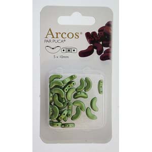 Arcos Par Puca 5 x 10 mm 02010-25034 Pastel Olivine 5 x 10 mm - 26 to 28 Beads on 5 gm Card
