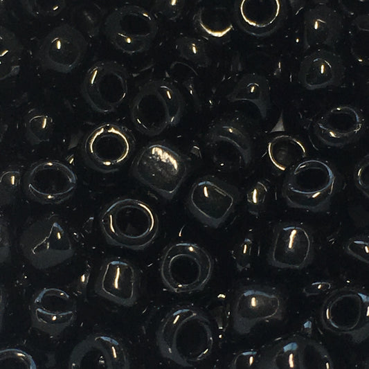 6/0 Opaque Jet Black Seed Beads -  3, 5 or 10 gm