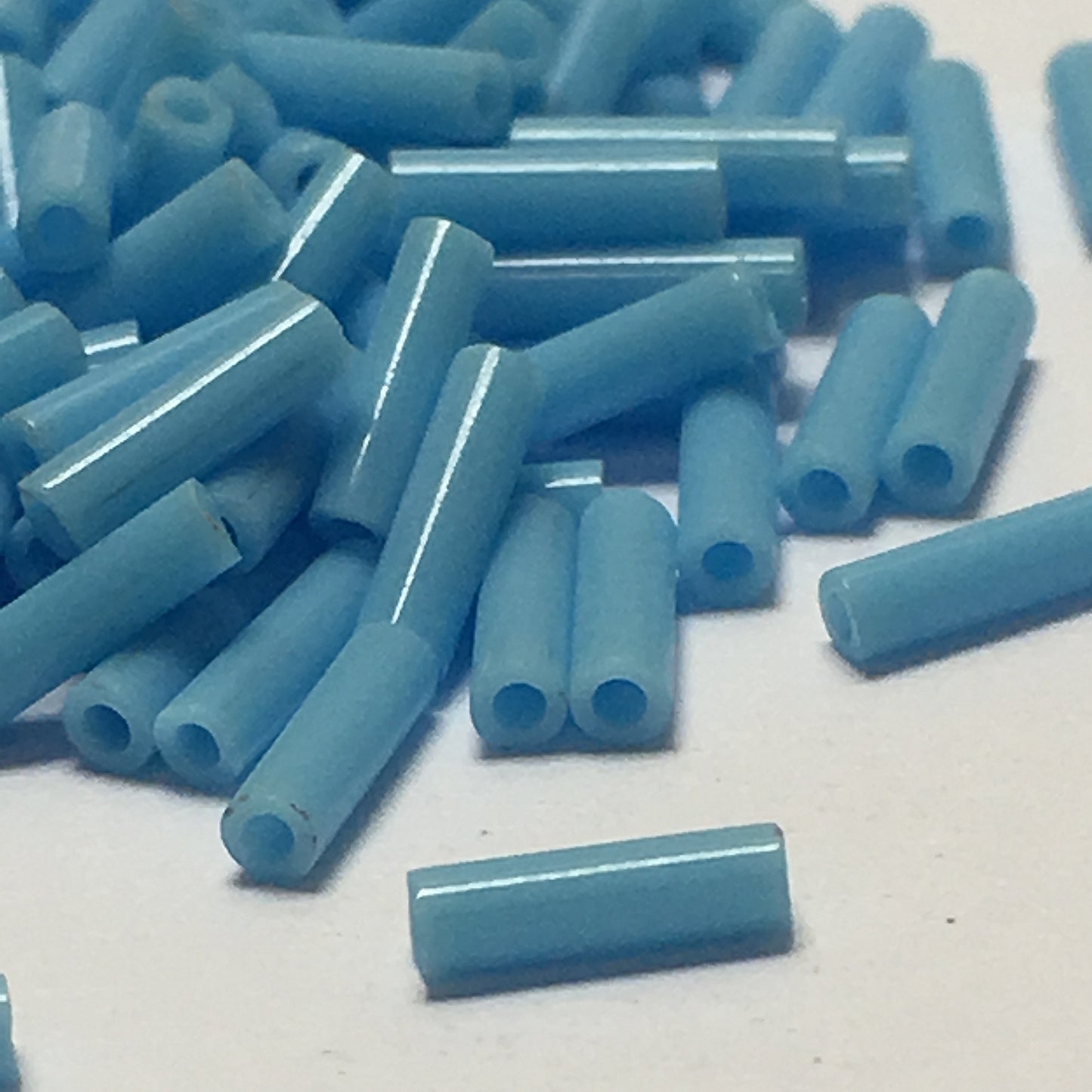 Miyuki BGL2-413  #2 Opaque Turquoise Blue Bugle Beads, 6 mm - 5 or 10 Grams