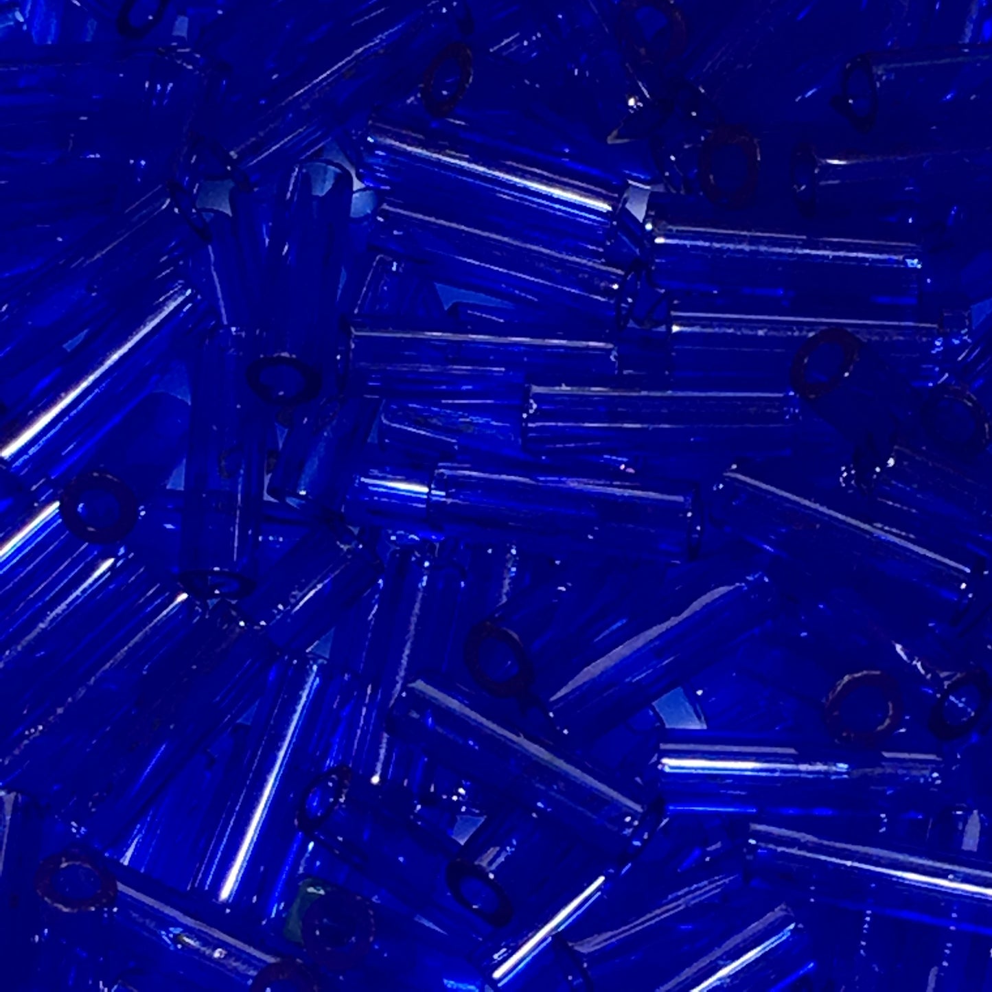 Miyuki BGL2-151  2# Transparent Cobalt Blue Bugle Beads, 6 mm - 5 gm