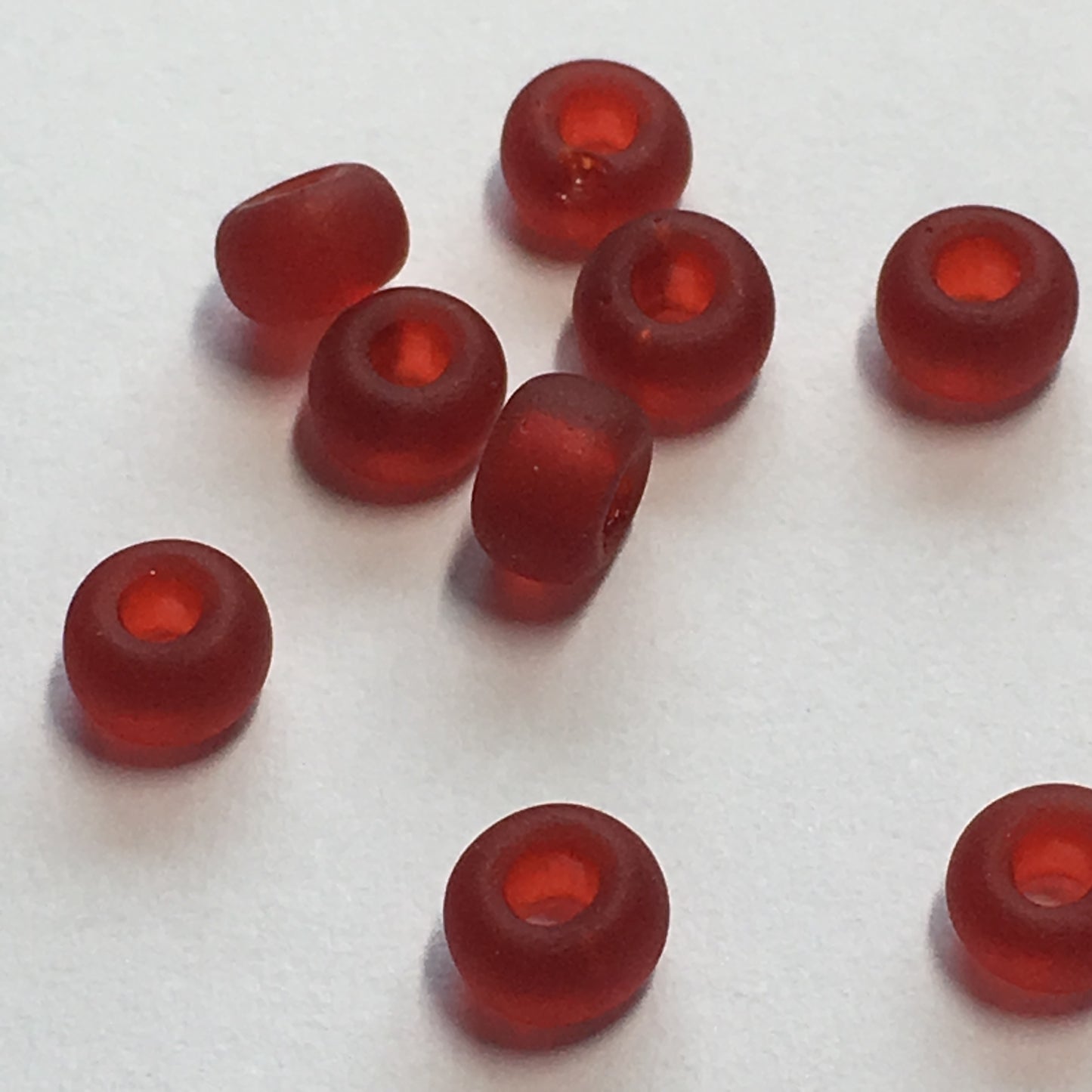 TOHO TR-6-5CF 6/0 Transparent Frosted Ruby Seed Beads, 10 gm