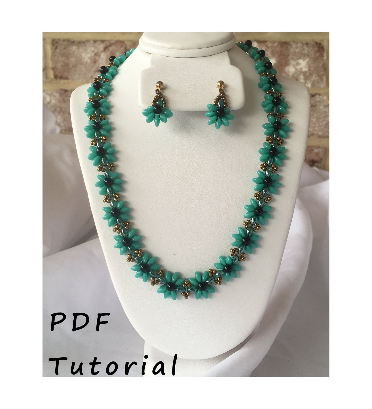 Pretty Posy Necklace and Earring Set PDF Tutorial/Pattern/Instructions