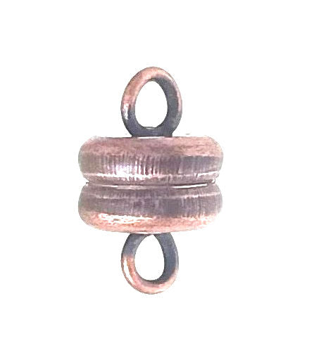 Antique Copper Plate Closed Loop Magnetic Clasps, 6 mm - Pack of 1 or 3 MADE IN THE USA