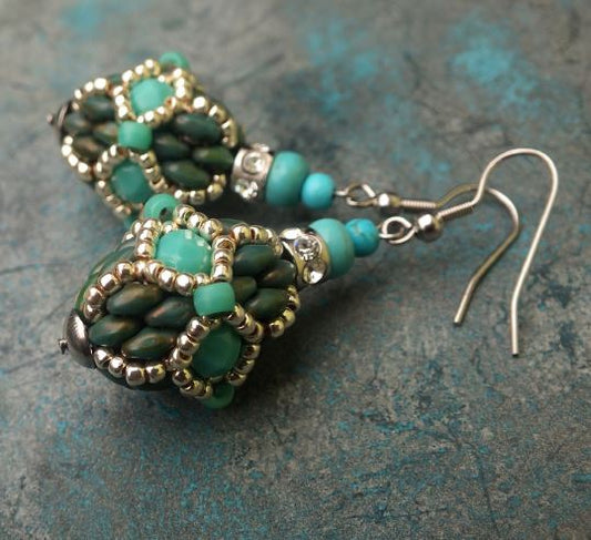 Stained Glass Earrings Free Digital Download Beading Pattern/Tutorial/Instructions/How To (Click on Link Below)