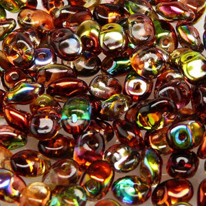 Matubo Superuno 2.5 x 5 mm 00030-95600  Crystal Red Yellow Beads - 5 or 10 gm