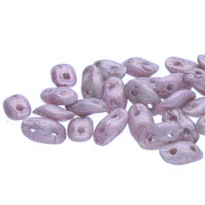 Czech Wave 03000-15726  3 x 7 mm 2-Hole Vega on Chalk Glass Beads - 5 or 10 gm