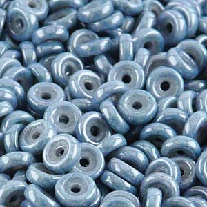 Matubo  6 mm 03000-14464  Chalk Blue Luster Glass Wheel Bead - 50 Beads