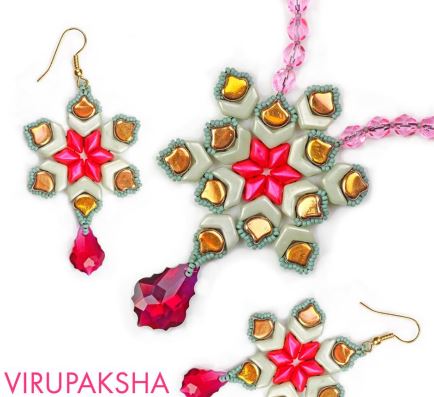 Virupaksha Pendant and Earrings Free Digital Download Beading Pattern/Tutorial/Instructions/How To (Click on Link Below)