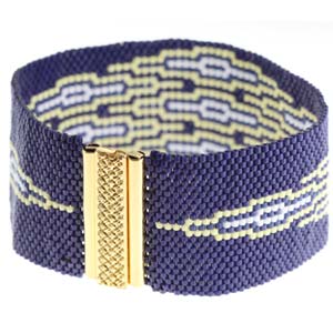 Nautical Ikat on Blue Bracelet Free Digital Download Beading Pattern/Tutorial/Instructions/How To (Click on Link Below)