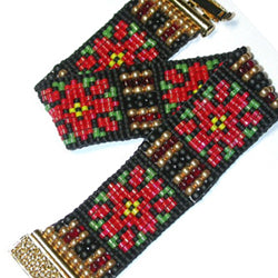 Poinsettia Bracelet Free Digital Download Beading Pattern/Tutorial/Instructions/How To (Click on Link Below)