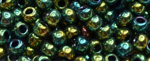 TOHO TR-11-507  11/0 Green Iris Higher Metallic Seed Beads, 5 or 10 gm